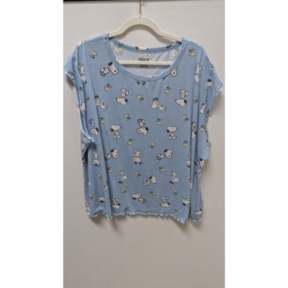 Peanuts Light Blue Snoopy Graphic Sleepwear T-Shirt - Picture 1 of 2